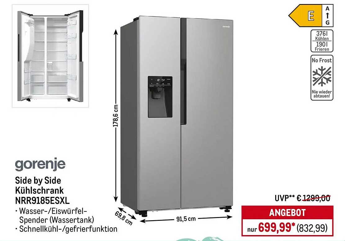 gorenje Side by Side Kühlschrank NRR9185ESXL