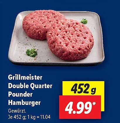 Grillmeister Double Quarter Pounder Hamburger