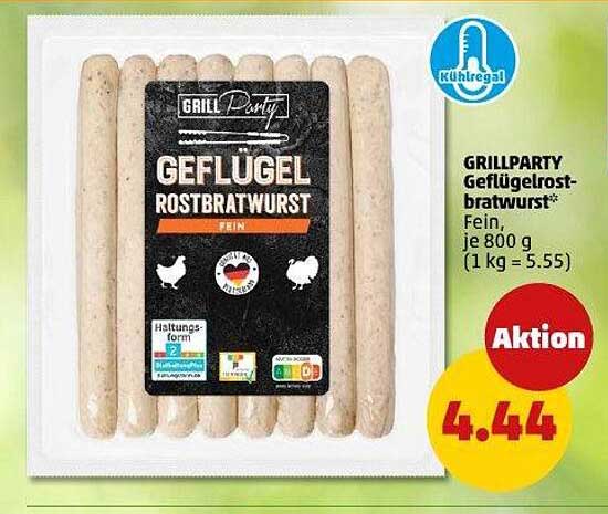 GRILLPARTY Geflügelrostbratwurst, je 800 g