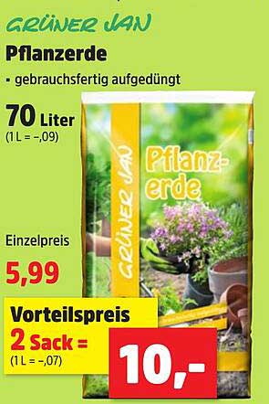 Grüner Jan Pflanzerde - Gebrauchsfertig Aufgedüngt