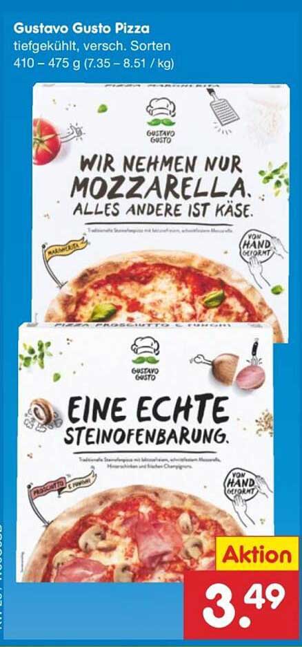 Gustavo Gusto Pizza - tiefgekühlt, verschiedene Sorten