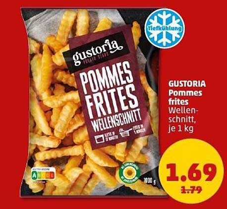 GUSTORIA Pommes frites Wellen-Schnitt, je 1 kg