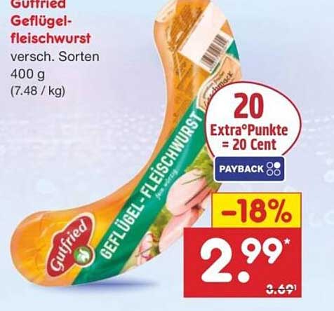 Gutfried Geflügelfleischwurst, 400 g