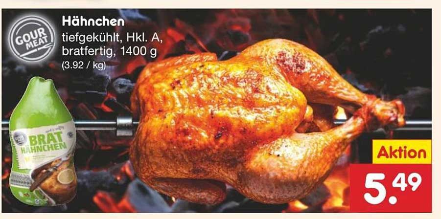 Hähnchen tiefgefroren, Hkl. A, brattfertig, 1400 g