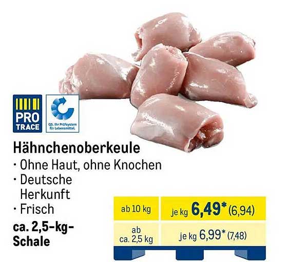 Hähnchenoberkeule - ohne Haut, ohne Knochen