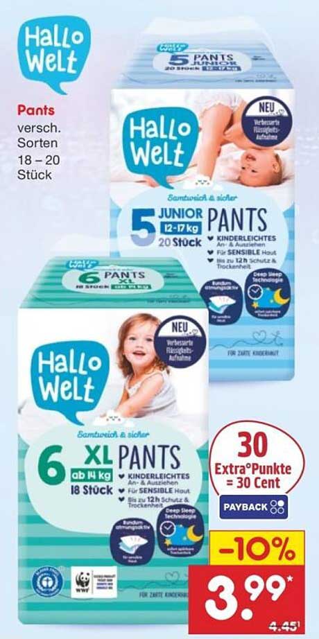Hallo Welt Pants - 18 Stück für Kinder