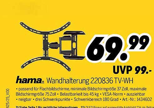 Hama Wandhalterung 220836 TV-WH