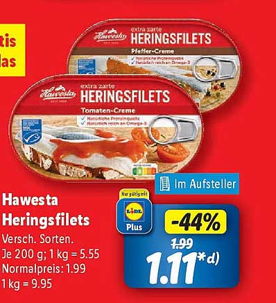 Hawesta Heringsfilets in verschiedenen Sorten