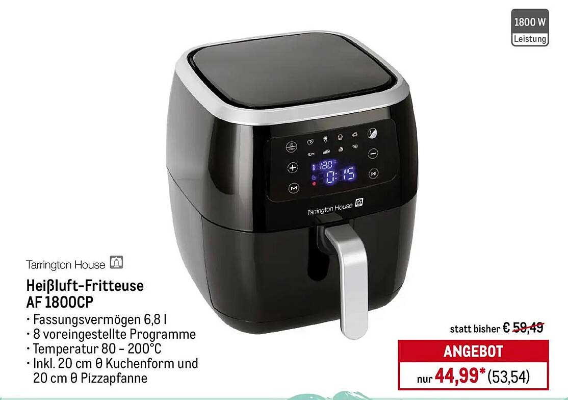 Heiße Luft-Fritteuse AF 1800CP von Tarrington House
