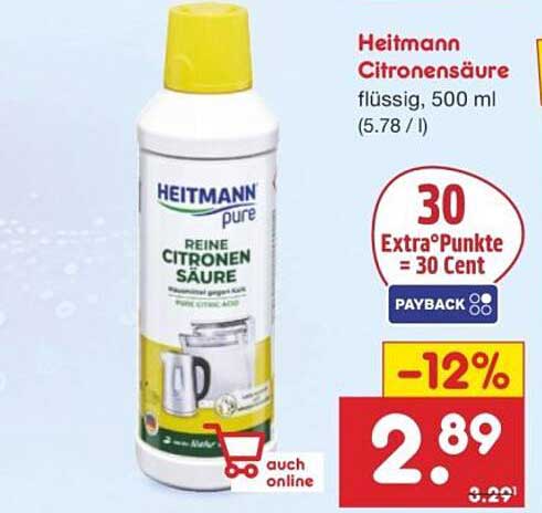 Heitmann Citronensäure flüssig, 500 ml