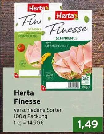 Herta Finesse Schinken - verschiedene Sorten 100g Packung