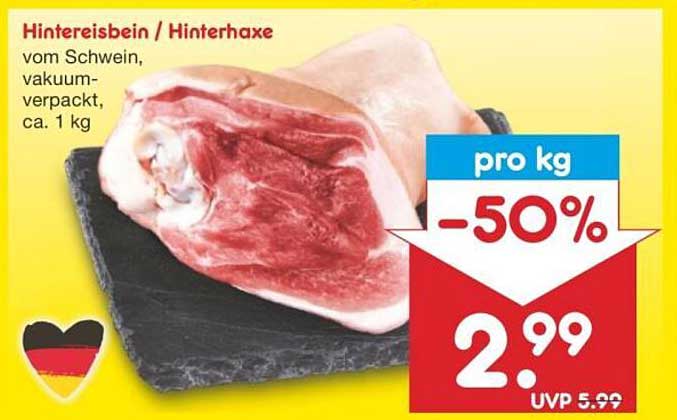 Hintereisbein / Hinterhaxe vom Schwein, vakuumverpackt, ca. 1 kg