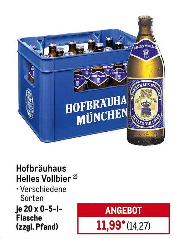 Hofbräuhaus Helles Vollbier – 20 x 0,5-l-Flasche