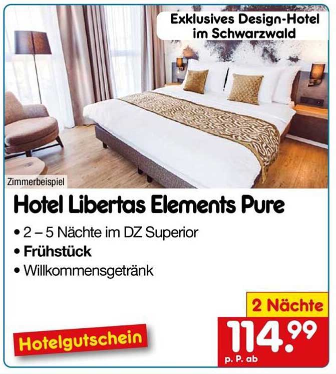 Hotel Libertas Elements Pure – 2 bis 5 Nächte im DZ Superior mit Frühstück und Willkommensgetränk