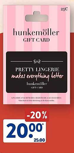 hunkemöller Geschenkkarte - 20% Rabatt auf 25€