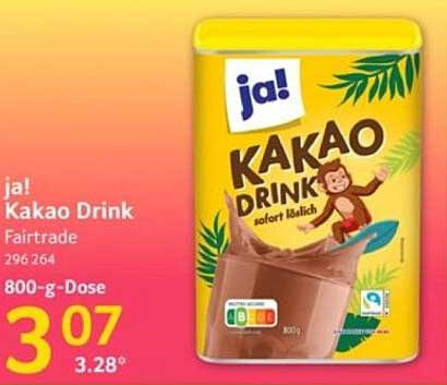 ja! Kakao Drink 800 g Dose - Fairtrade