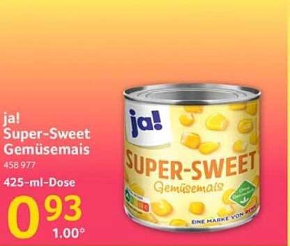 ja! Super-Sweet Gemüsemais 425-ml-Dose