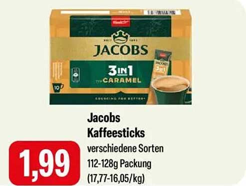 Jacobs Kaffeesticks 3 in 1 – verschiedene Sorten