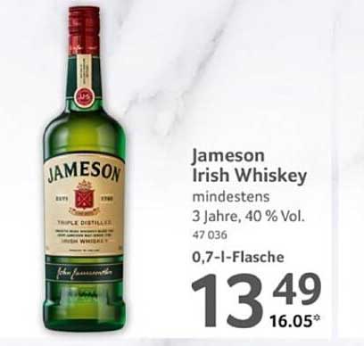Jameson Irish Whiskey 0,7 l Flasche