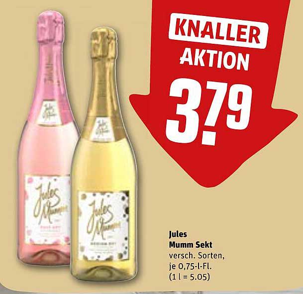 Jules Mumm Sekt, verschiedene Sorten, je 0,75-l-Fl.
