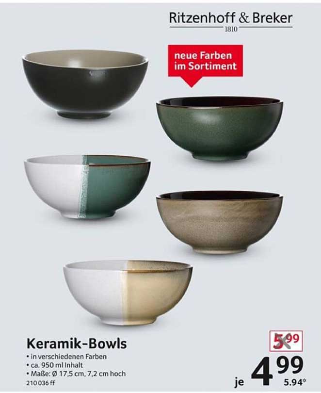 Keramik-Bowls in verschiedenen Farben