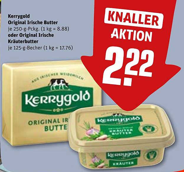 Kerrygold Original Irische Butter 250-g-Pckg. oder Original Irische Kräuterbutter 125-g-Becher