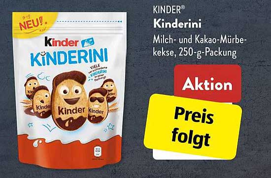 KINDER® Kinderini Milch- und Kakao-Mürbekekse, 250-g-Packung