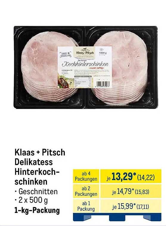 Klaas + Pitsch Delikatess Hinterkochschinken