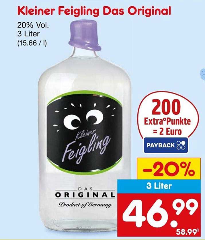 Kleiner Feigling Das Original 3 Liter Flasche