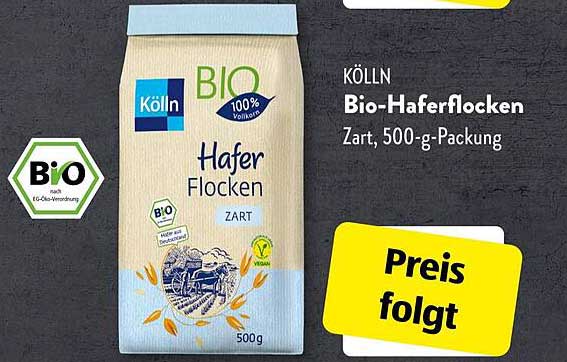 Kölln Bio-Haferflocken Zart, 500-g-Packung