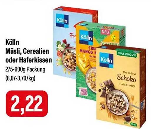 Kölln Müsli, Cerealien oder Haferkissen, 275-600g Packung