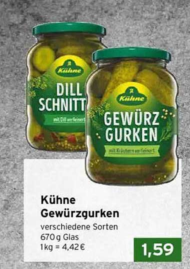 Kühne Gewürzgurken verschiedene Sorten 670 g Glas