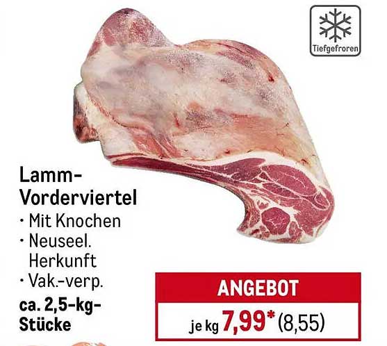Lamm-Vorderviertel - Tiefgefroren, Neuseeland, ca. 2,5-kg-Stücke