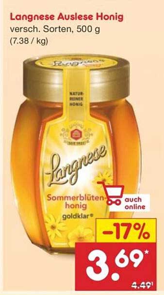 Langnese Auslese Honig, verschiedene Sorten, 500 g