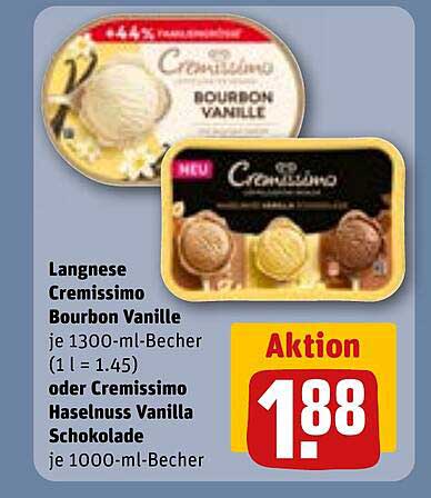Langnese Cremissimo Bourbon Vanille oder Haselnuss Vanilla Schokolade