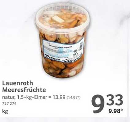Lauenroth Meeresfrüchte 1,5 kg Eimer für nur 9,33 €
