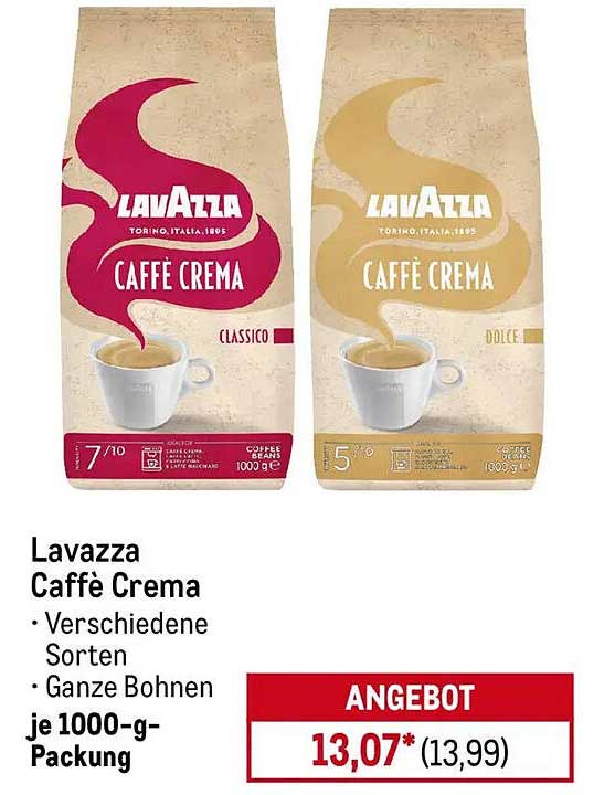 Lavazza Caffè Crema - Ganze Bohnen in verschiedenen Sorten