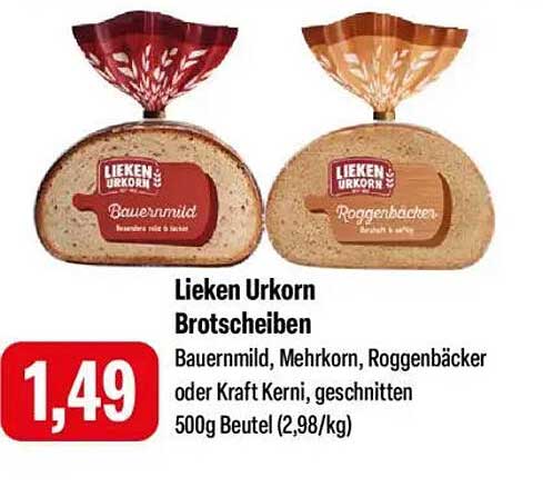 Lieken Urkorn Brotscheiben – Bauern mild, Mehrkorn, Roggenbäcker oder Kraft Kerni