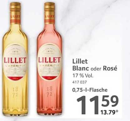 Lillet Blanc oder Rosé 0,75 l-Flasche