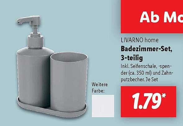 LIVARNO home Badezimmer-Set, 3-teilig