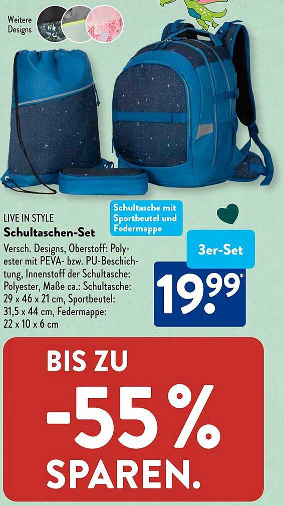 LIVE IN STYLE Schultaschen-Set 3er-Set