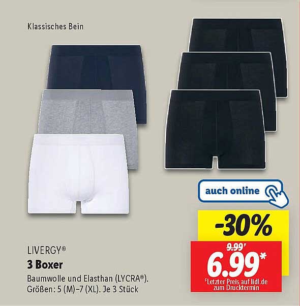 LIVERGY® 3 Boxer für nur 6,99 €