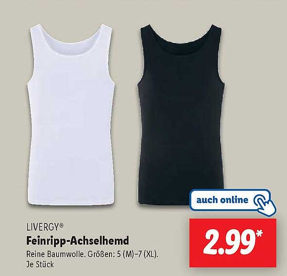LIVERGY® Feinripp-Achselhemd