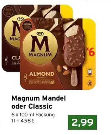 Magnum Mandel oder Classic 6 x 100 ml Packung