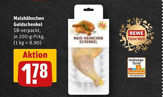Mais-Hähnchen Goldschenkel SB-verpackt, je 200-g-Pckg.