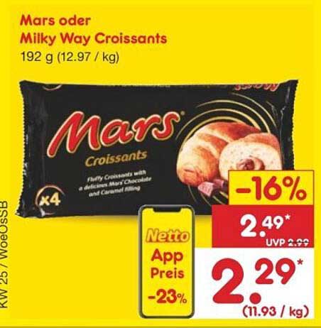 Mars oder Milky Way Croissants 192 g