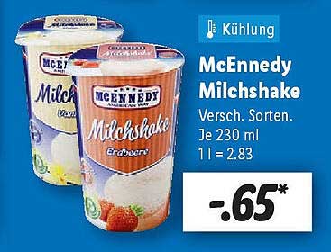 McEnnedy Milchshake – Verschiedene Sorten