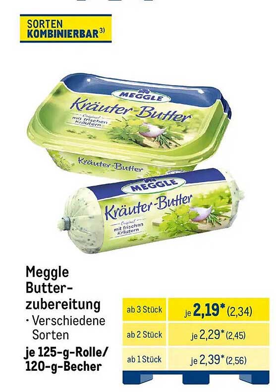 Meggle Kräuter-Butter – verschiedene Sorten