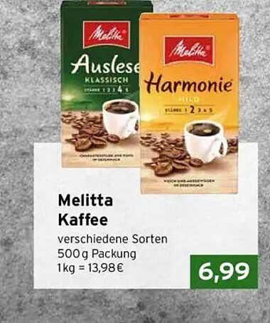 Melitta Kaffee - Verschiedene Sorten