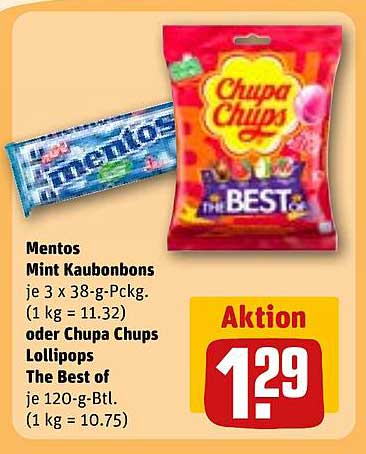 Mentos Mint Kaubonbons oder Chupa Chups Lollipops - Das Beste für Süßigkeitenliebhaber